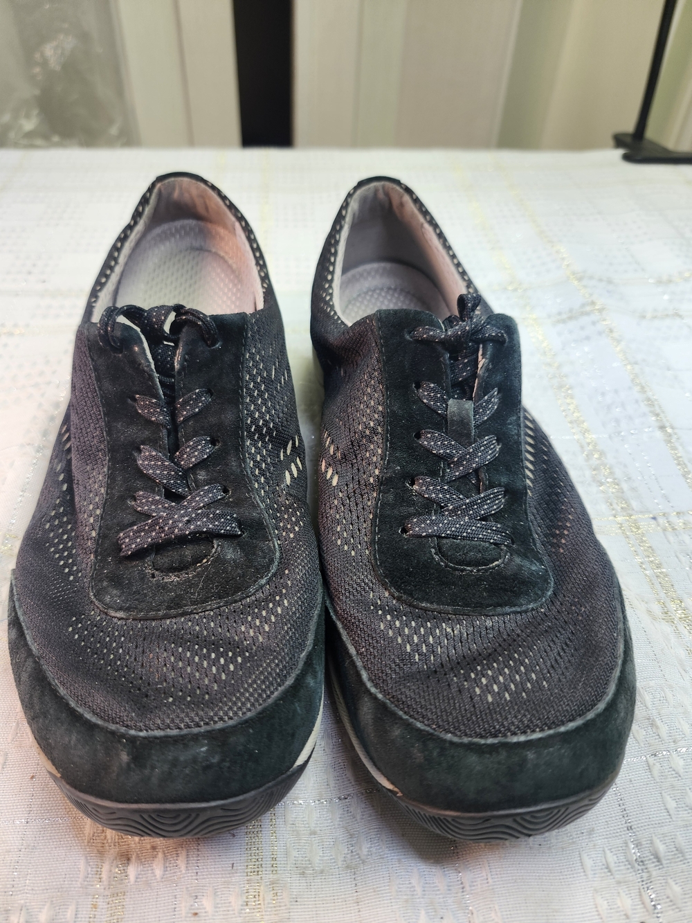 DanskoDark Black Suede & Mesh Sneakers